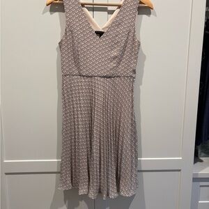 Banana Republic Factory | Petite Pink & Black Geo Print Pleated Dress 0P